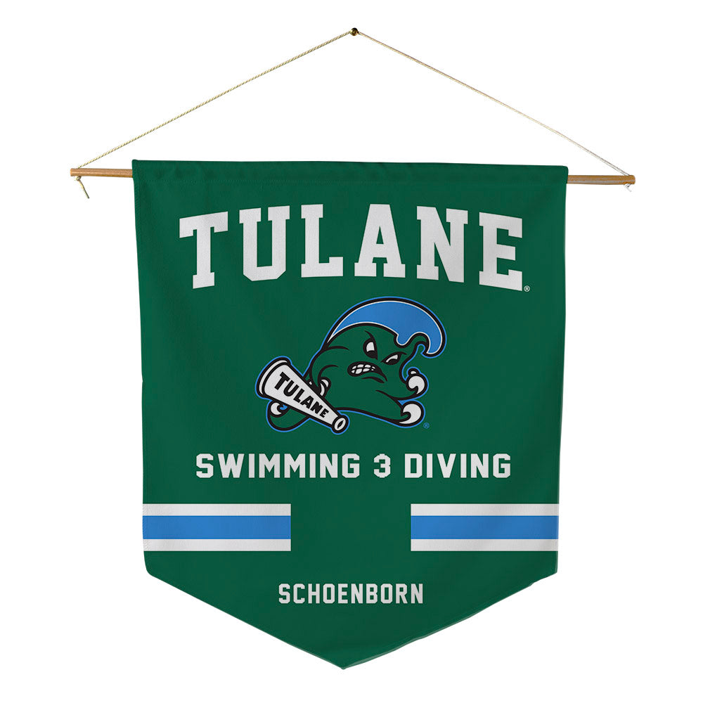 Tulane - NCAA Women's Swimming & Diving : Samantha Schoenborn - Pennant - 18" x 21"-0