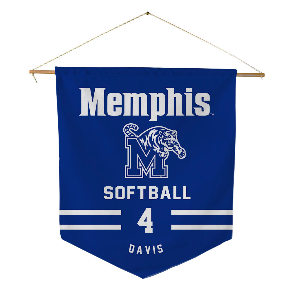 Memphis - NCAA Softball : Ariel Davis - Pennant - 18" x 21"-0