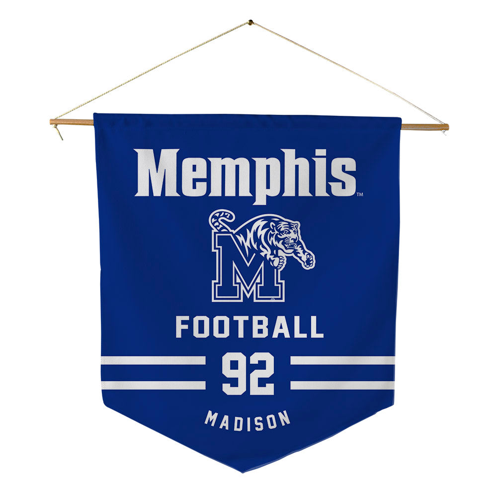 Memphis - NCAA Football : JaQuentin Madison - Pennant - 18" x 21"-0