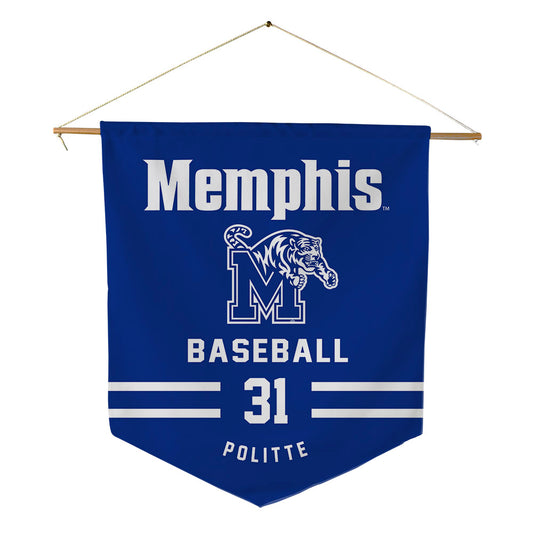 Memphis - NCAA Baseball : Michael Politte - Pennant - 18" x 21"-0
