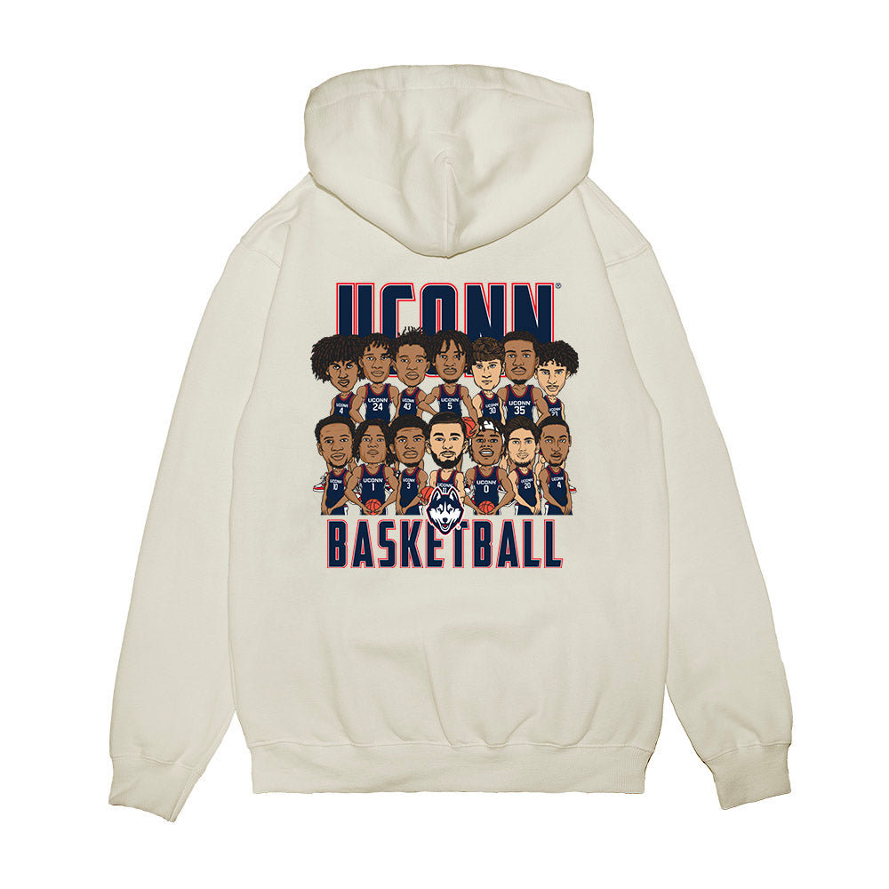 UConn - NCAA Men's Basketball : - Team Caricature Premium Hooded Sweatshirt-1