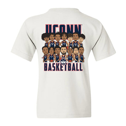 UConn - NCAA Men's Basketball : - Team Caricature Youth T-Shirt-1