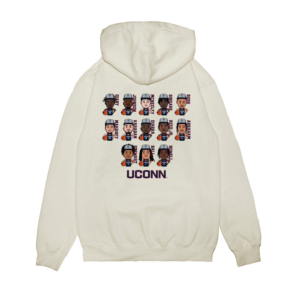 UConn - NCAA Men's Basketball : - Team Caricature Premium Hooded Sweatshirt-1