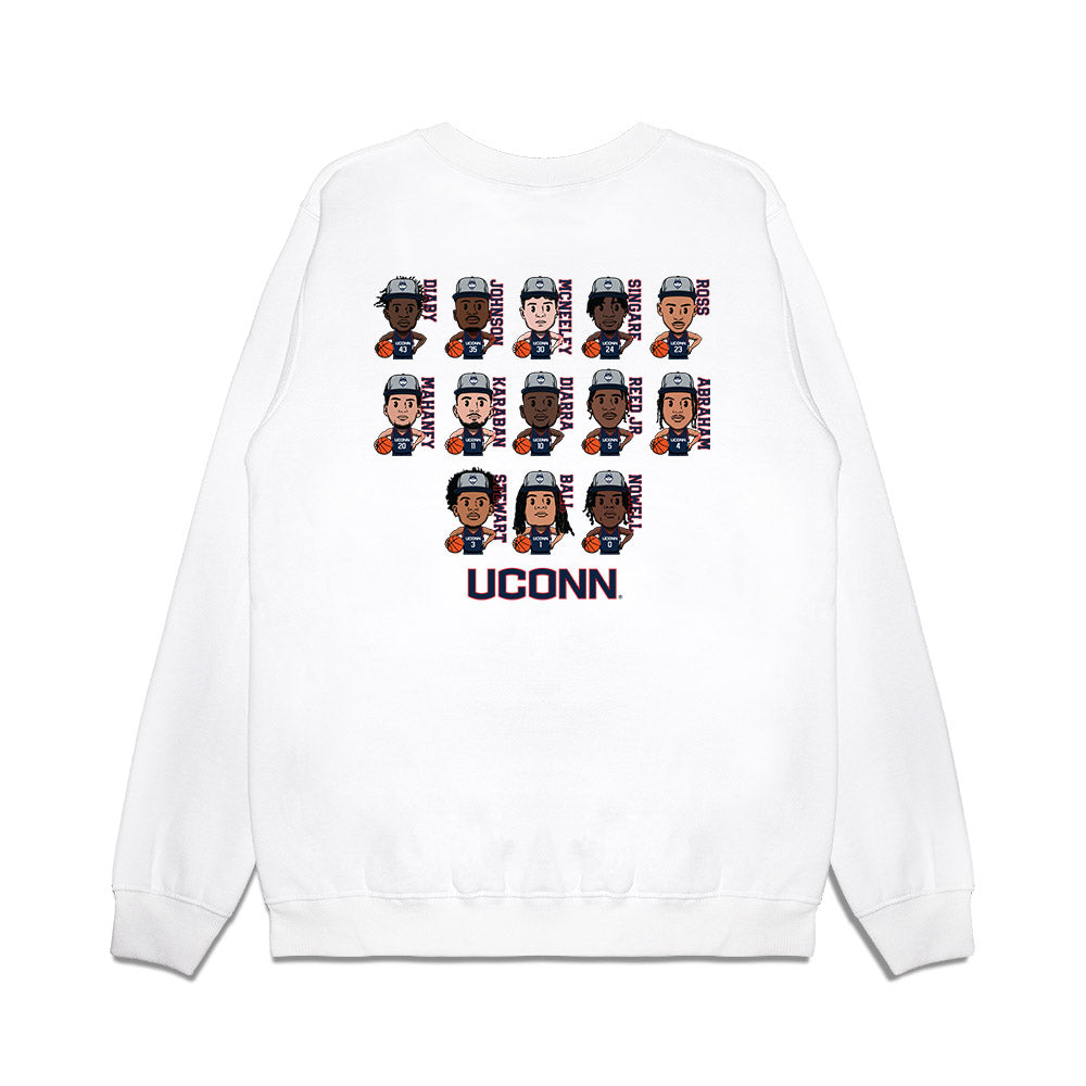 UConn - NCAA Men's Basketball : - Team Caricature Premium Crewneck Sweatshirt-1