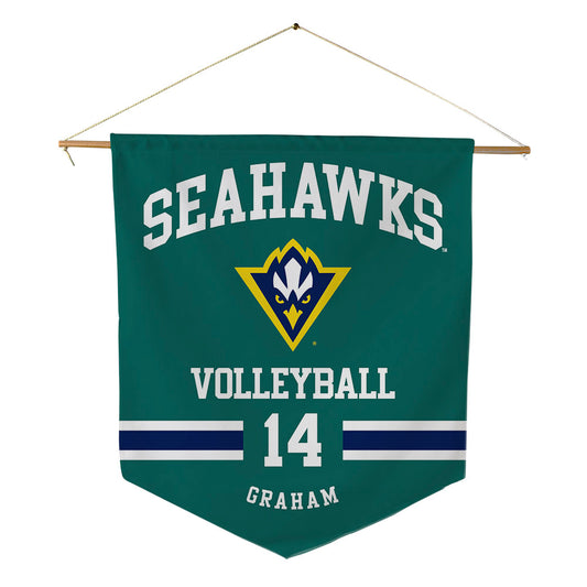 UNC Wilmington - NCAA Women's Volleyball : Courtney Graham - Pennant - 18" x 21"-0