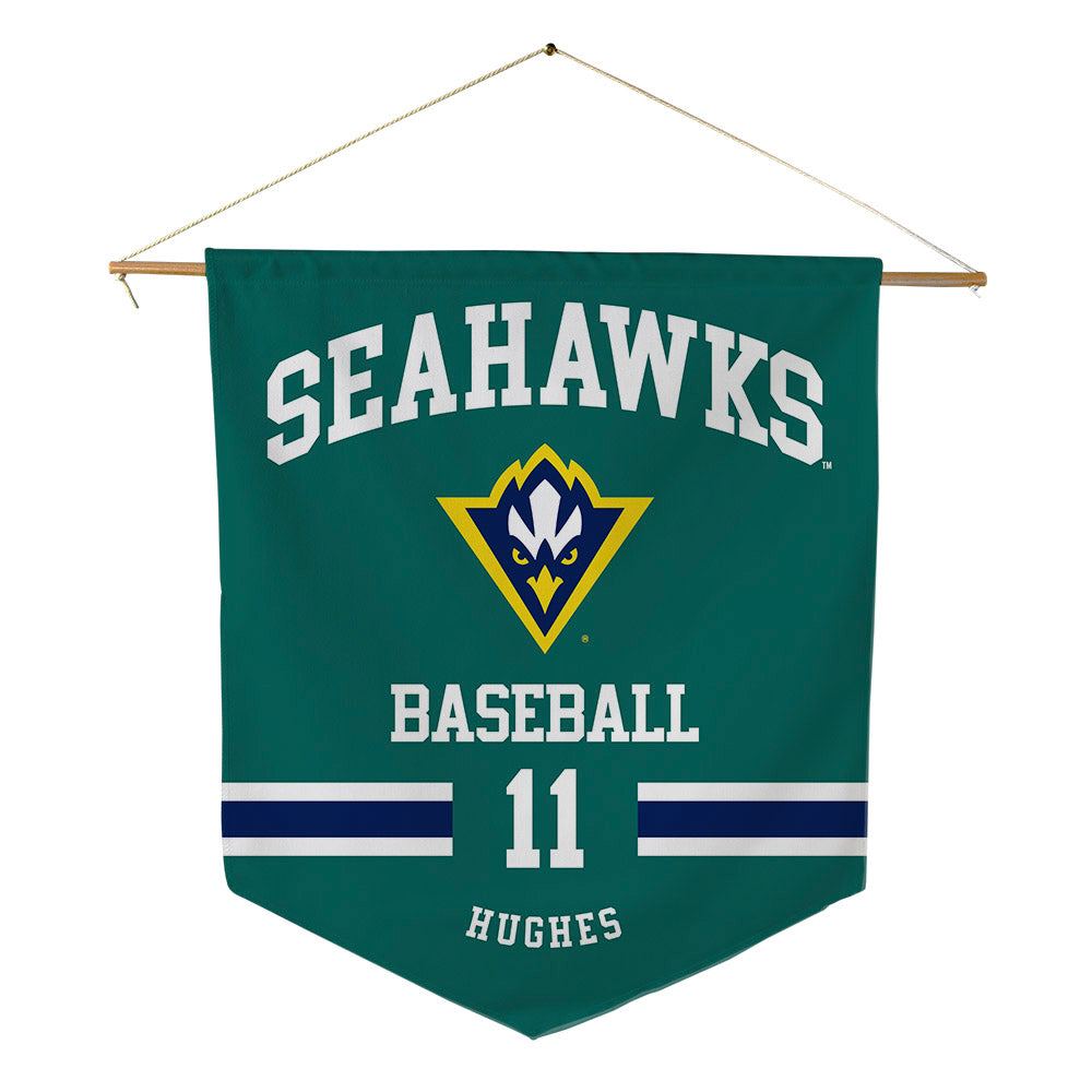 UNC Wilmington - NCAA Baseball : Mason Hughes - Pennant - 18" x 21"-0