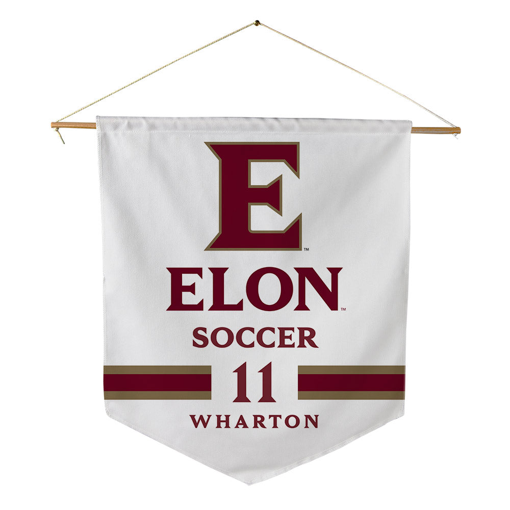 Elon - NCAA Men's Soccer : Alex Wharton - Pennant - 18" x 21"-0