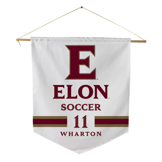 Elon - NCAA Men's Soccer : Alex Wharton - Pennant - 18" x 21"-0