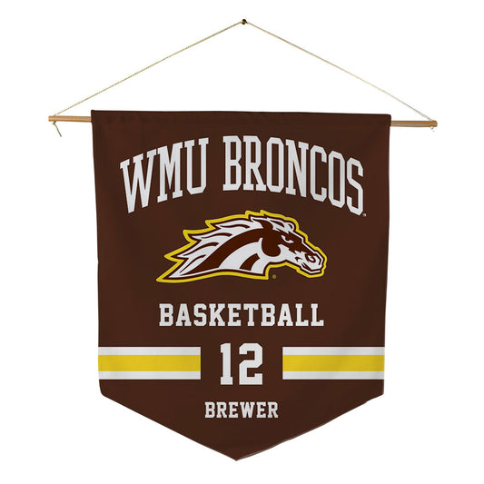 Western Michigan - NCAA Men's Basketball : Jayden Brewer - Pennant - 18" x 21"-0
