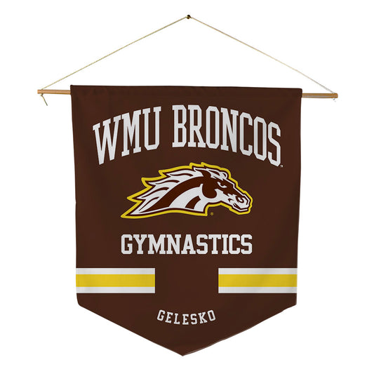 Western Michigan - NCAA Women's Gymnastics : Brooke Gelesko - Pennant - 18" x 21"-0