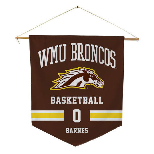 Western Michigan - NCAA Men's Basketball : Sharod Barnes - Pennant - 18" x 21"-0