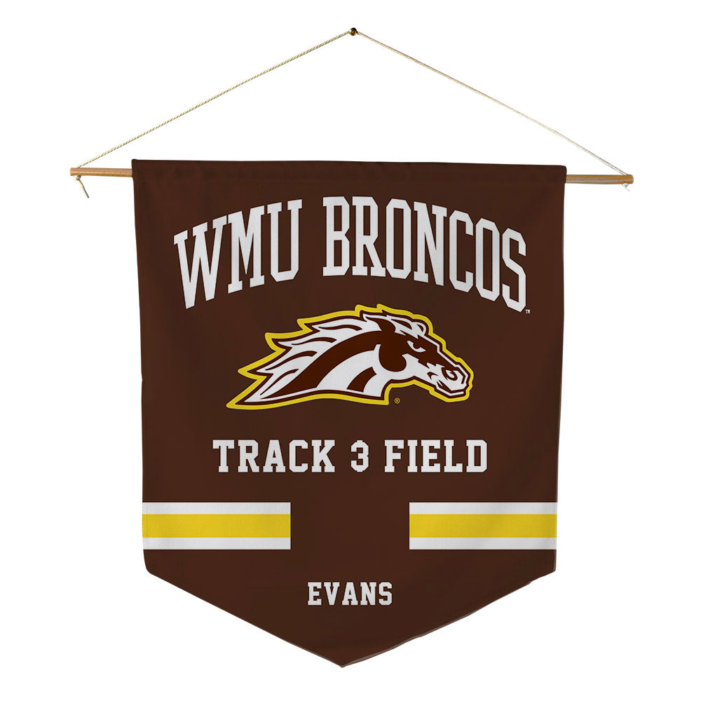 Western Michigan - NCAA Women's Track & Field : Joy Evans - Pennant - 18" x 21"-0
