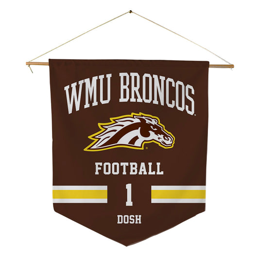 Western Michigan - NCAA Football : Jaxson Dosh - Pennant - 18" x 21"-0