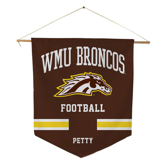Western Michigan - NCAA Football : Trey Petty - Pennant - 18" x 21"-0