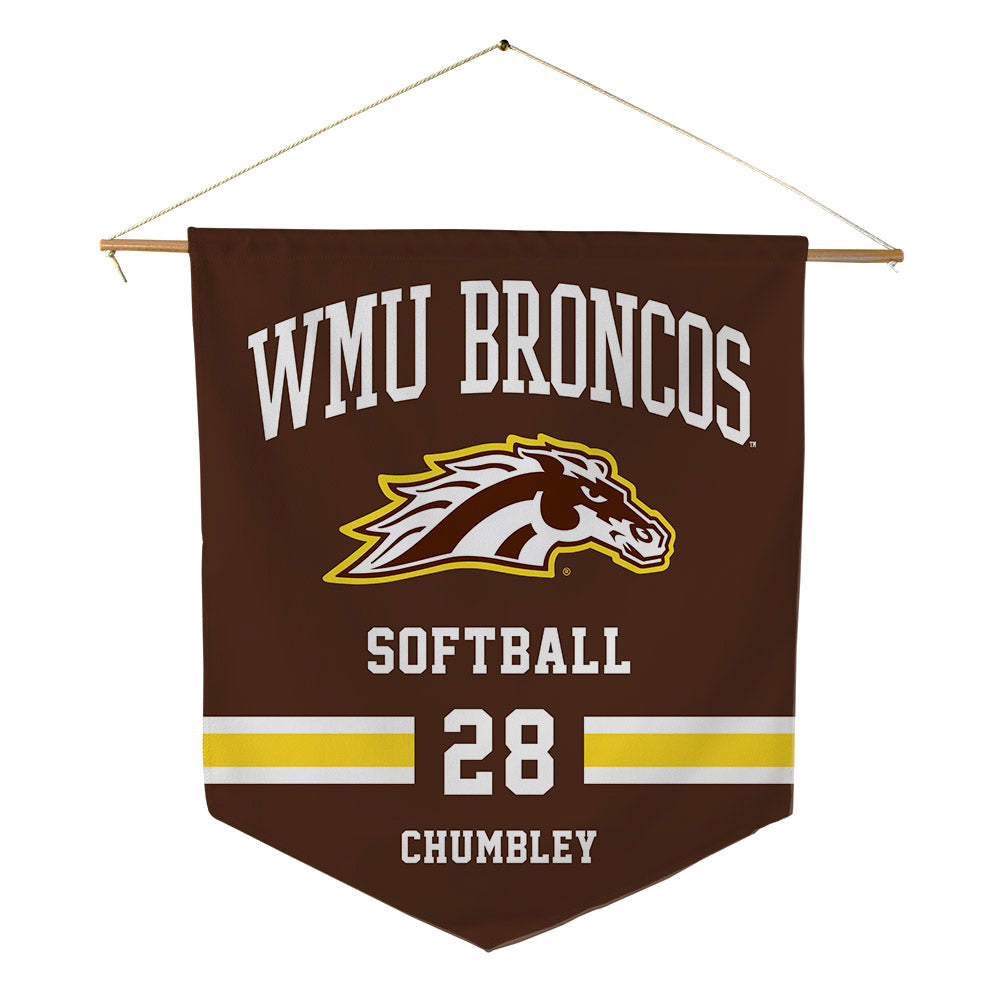 Western Michigan - NCAA Softball : Riley Chumbley - Pennant - 18" x 21"-0