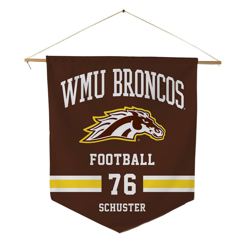Western Michigan - NCAA Football : Chad Schuster - Pennant - 18" x 21"-0
