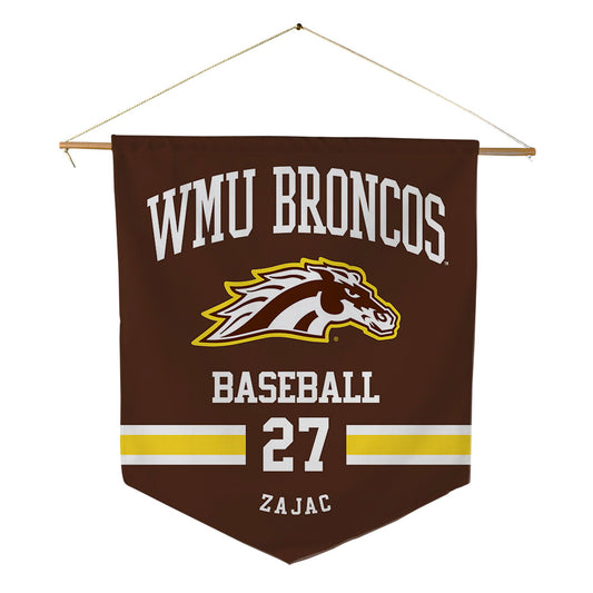 Western Michigan - NCAA Baseball : Nolan Zajac - Pennant - 18" x 21"-0