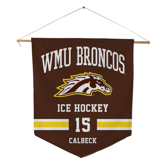 Western Michigan - NCAA Men's Ice Hockey : Alex Calbeck - Pennant - 18" x 21"-0