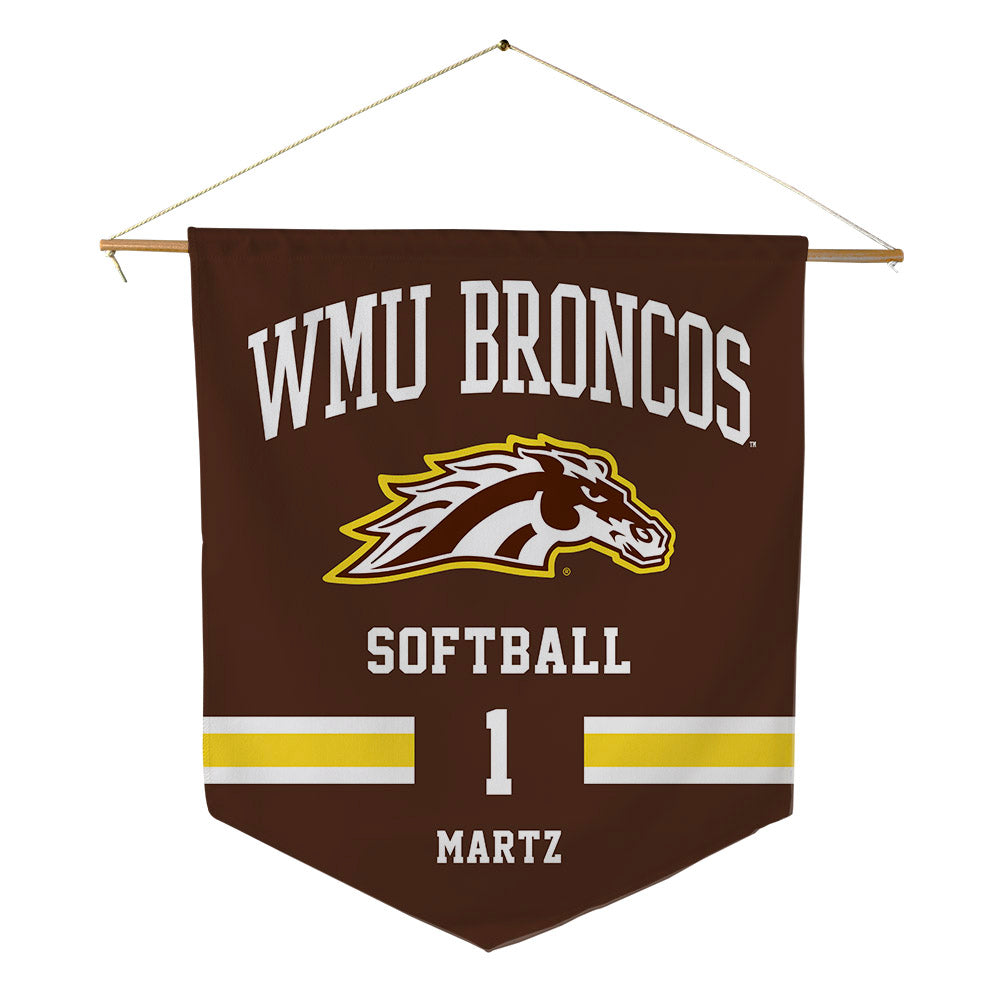 Western Michigan - NCAA Softball : Corinne Martz - Pennant - 18" x 21"-0