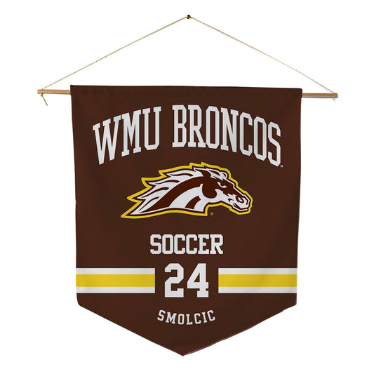 Western Michigan - NCAA Men's Soccer : Adam Smolcic - Pennant - 18" x 21"-0