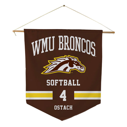 Western Michigan - NCAA Softball : Parker Ostach - Pennant - 18" x 21"-0