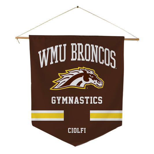 Western Michigan - NCAA Women's Gymnastics : Isabella Ciolfi - Pennant - 18" x 21"-0