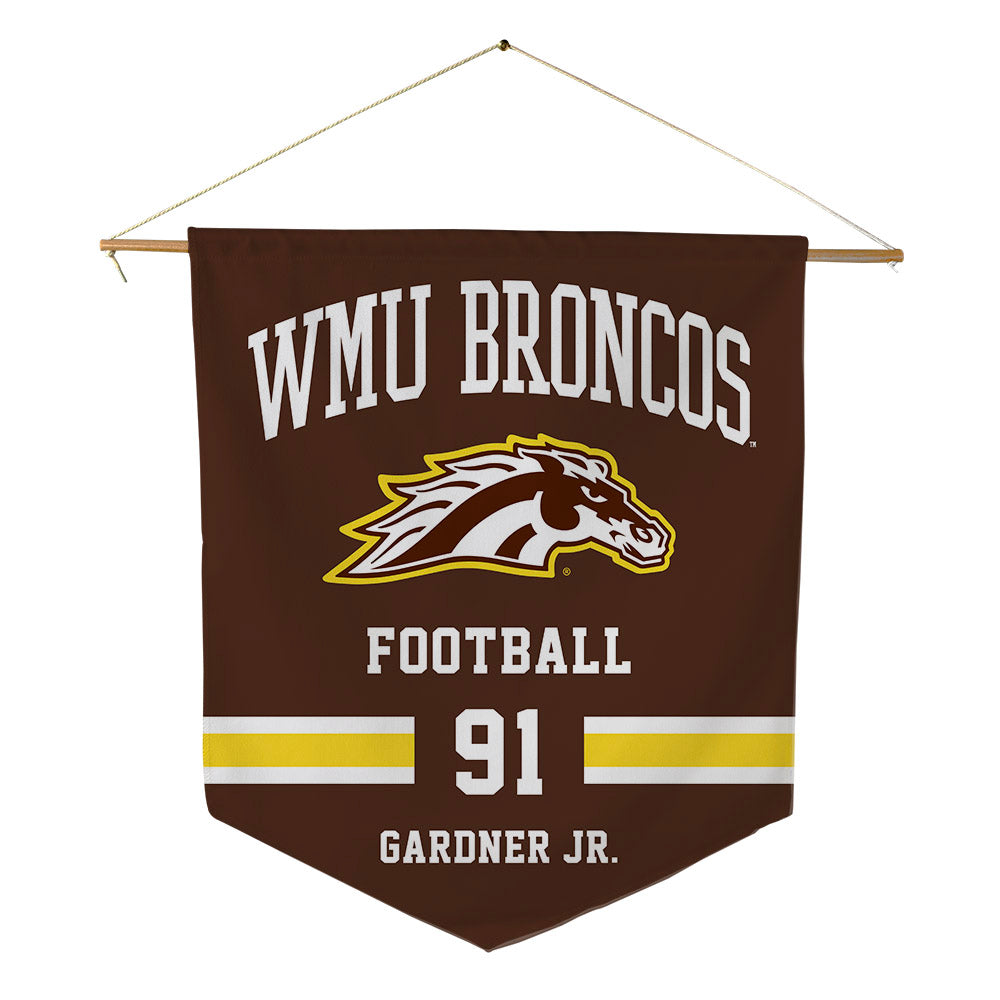 Western Michigan - NCAA Football : Scoop Gardner Jr. - Pennant - 18" x 21"-0