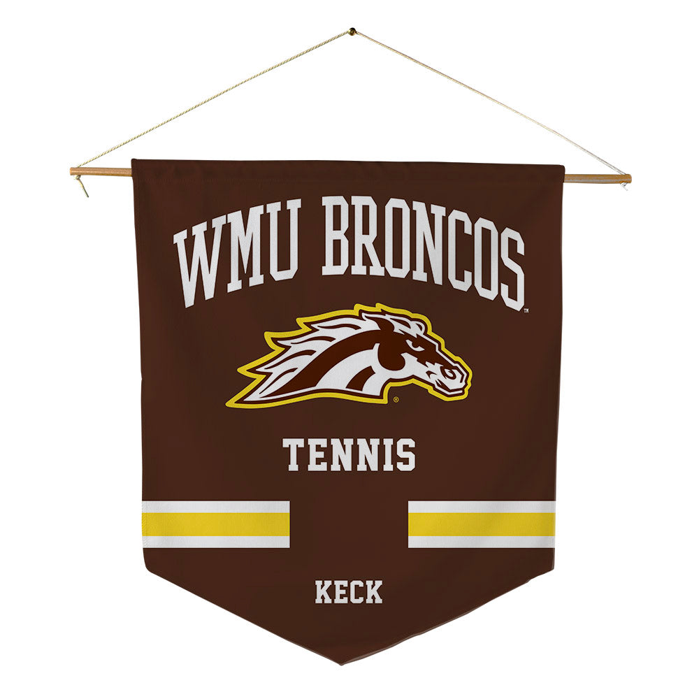 Western Michigan - NCAA Men's Tennis : Jonas Keck - Pennant - 18" x 21"-0