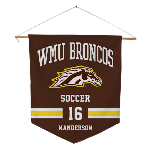 Western Michigan - NCAA Women's Soccer : Jaida Manderson - Pennant - 18" x 21"-0