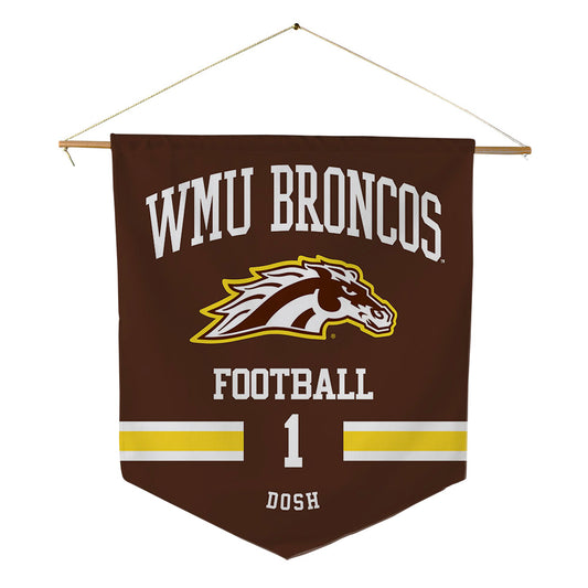 Western Michigan - NCAA Football : Jaxson Dosh - Pennant - 18" x 21"-0