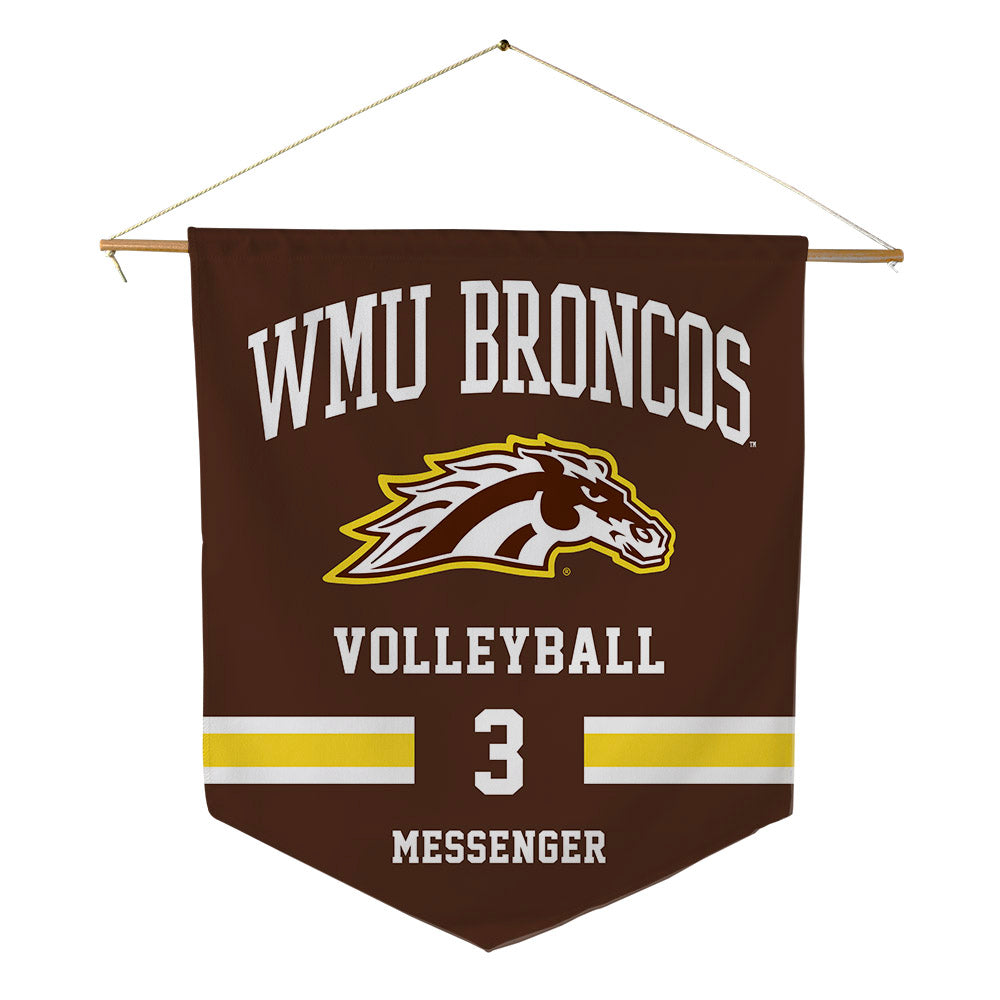 Western Michigan - NCAA Women's Volleyball : Riley Messenger - Pennant - 18" x 21"-0