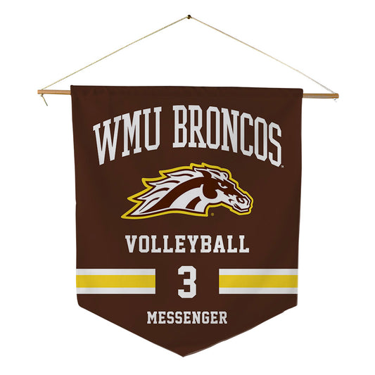Western Michigan - NCAA Women's Volleyball : Riley Messenger - Pennant - 18" x 21"-0