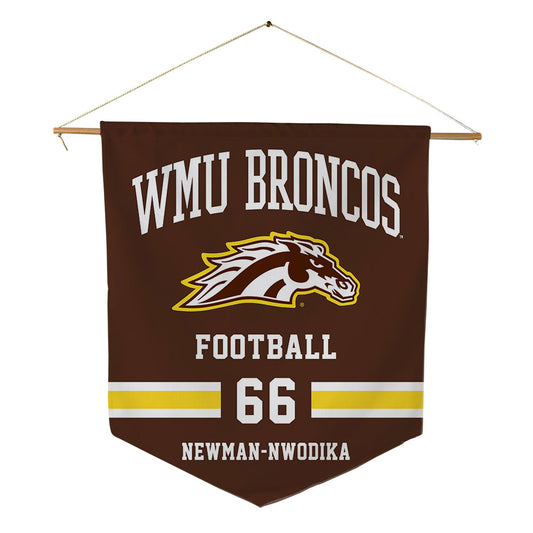 Western Michigan - NCAA Football : Munachimdinanma Newman-Nwodika - Pennant - 18" x 21"-0