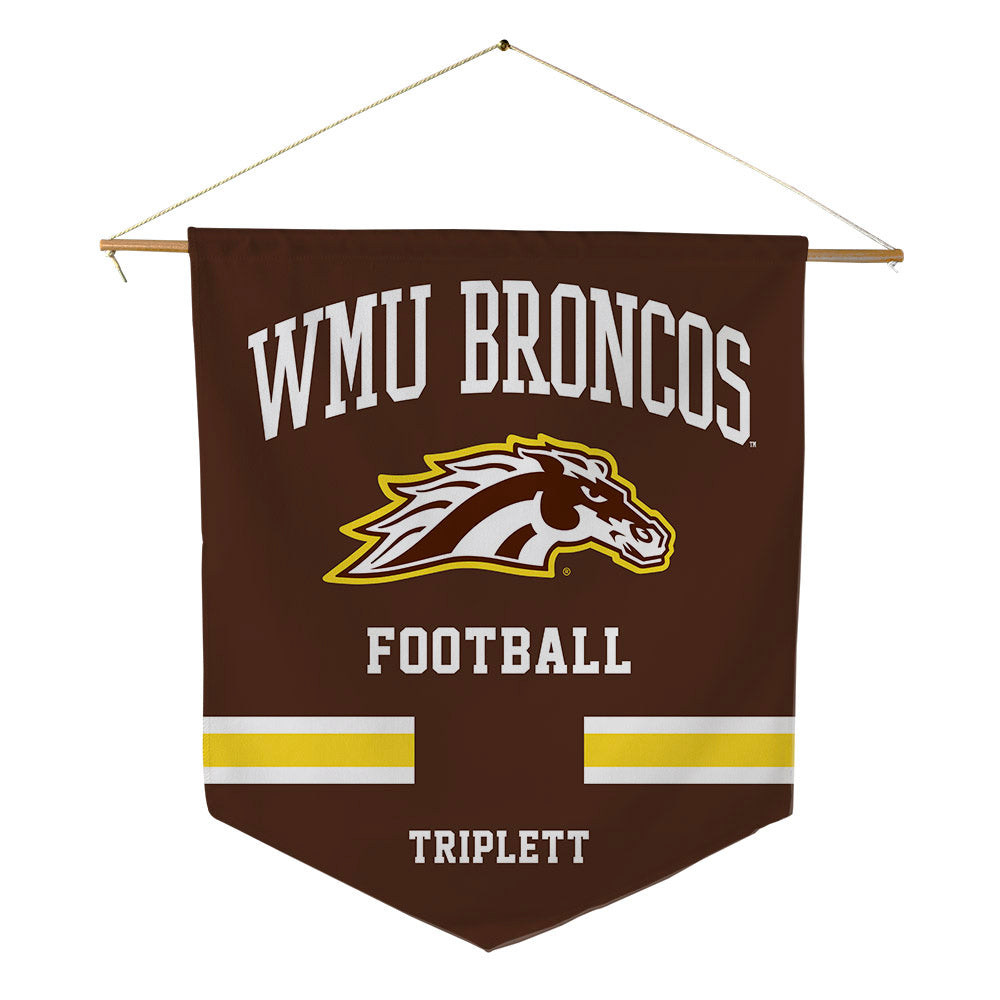 Western Michigan - NCAA Football : Donovan Triplett - Pennant - 18" x 21"-0