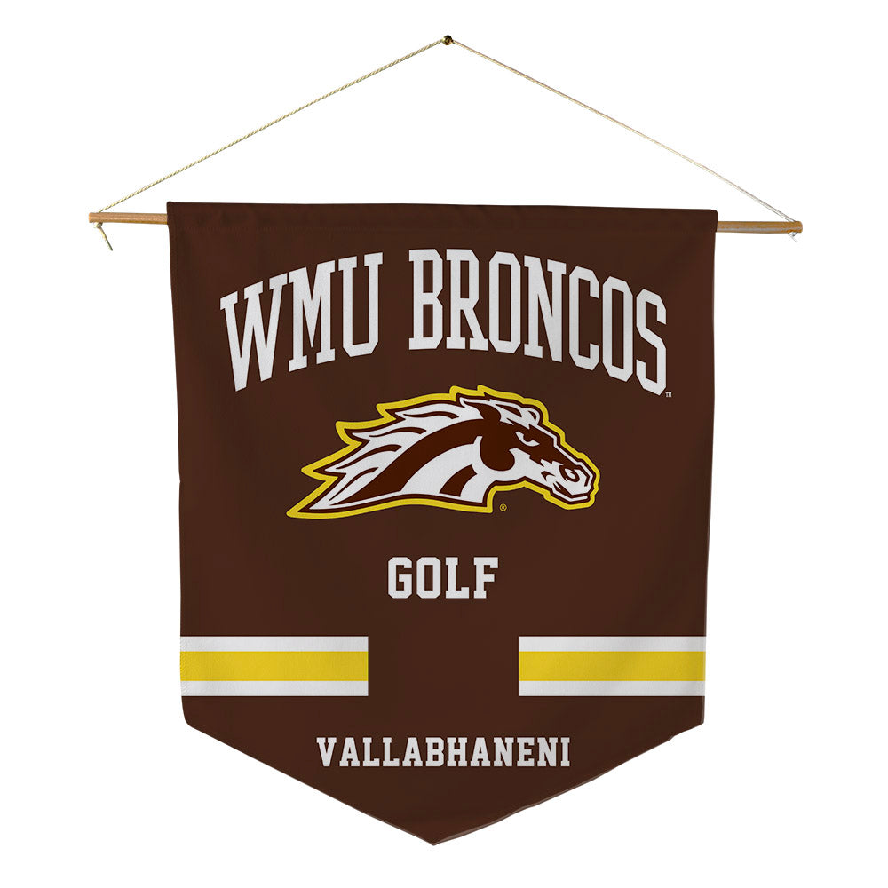 Western Michigan - NCAA Women's Golf : Megha Vallabhaneni - Pennant - 18" x 21"-0
