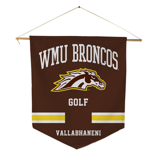 Western Michigan - NCAA Women's Golf : Megha Vallabhaneni - Pennant - 18" x 21"-0