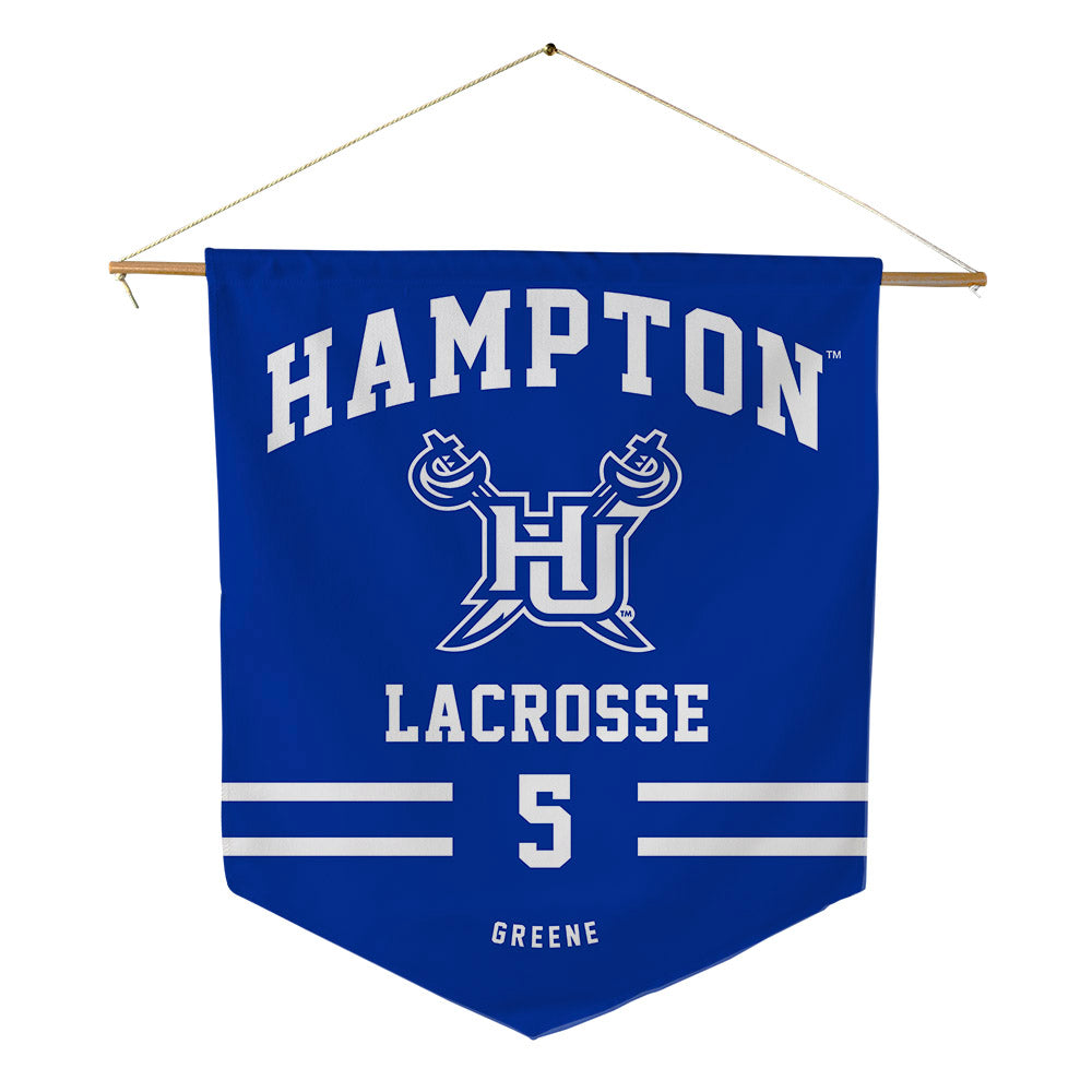 Hampton - NCAA Men's Lacrosse : James Greene - Pennant - 18" x 21"-0