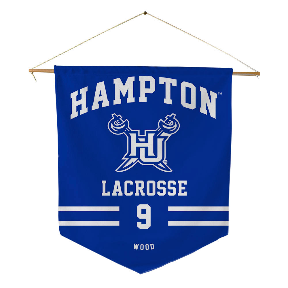 Hampton - NCAA Men's Lacrosse : Maliik Wood - Pennant - 18" x 21"-0