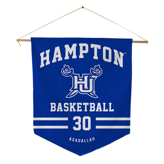 Hampton - NCAA Men's Basketball : Hamza Asadallah - Pennant - 18" x 21"-0