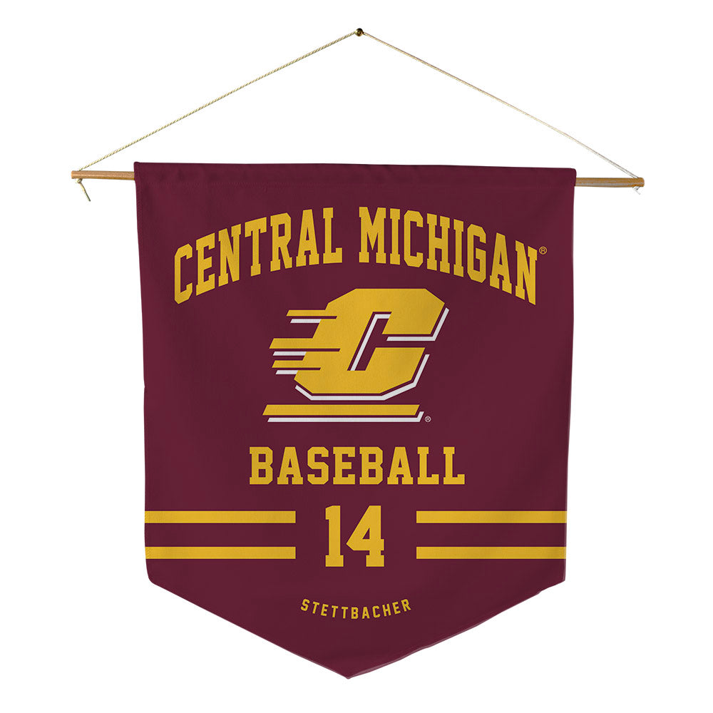 Central Michigan - NCAA Baseball : Drew Stettbacher - Pennant - 18" x 21"-0