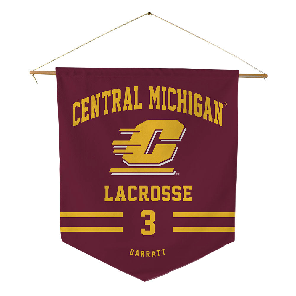 Central Michigan - NCAA Women's Lacrosse : Kelsey Barratt - Pennant - 18" x 21"-0