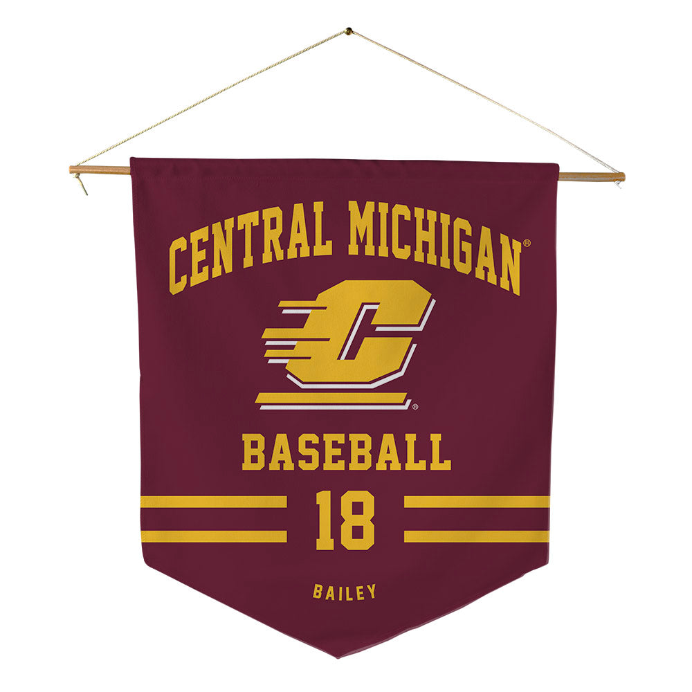 Central Michigan - NCAA Baseball : Hayden Bailey - Pennant - 18" x 21"-0