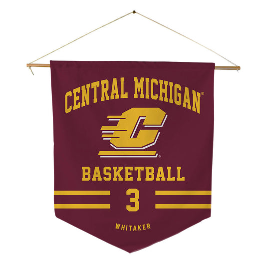Central Michigan - NCAA Men's Basketball : Jaxson Whitaker - Pennant - 18" x 21"-0