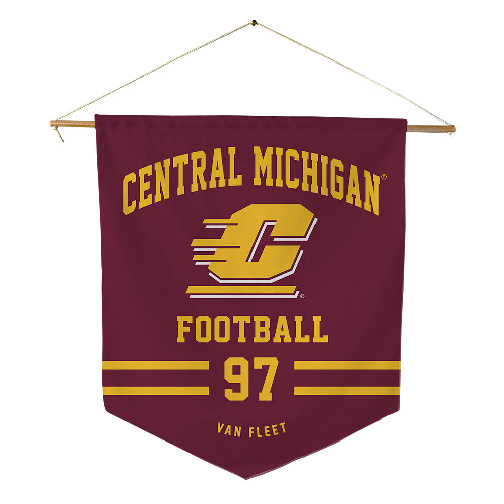 Central Michigan - NCAA Football : Maxwell Van Fleet - Pennant - 18" x 21"-0