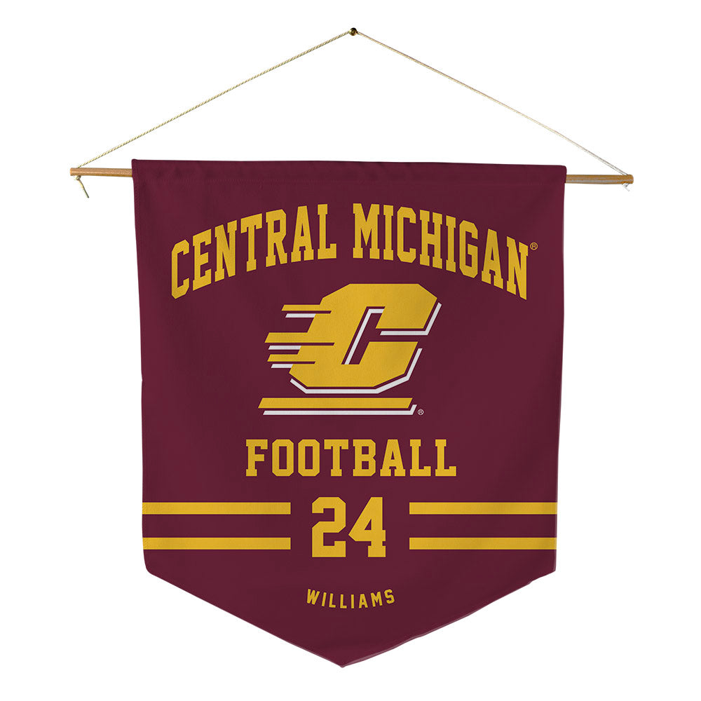 Central Michigan - NCAA Football : Tyremii Williams - Pennant - 18" x 21"-0