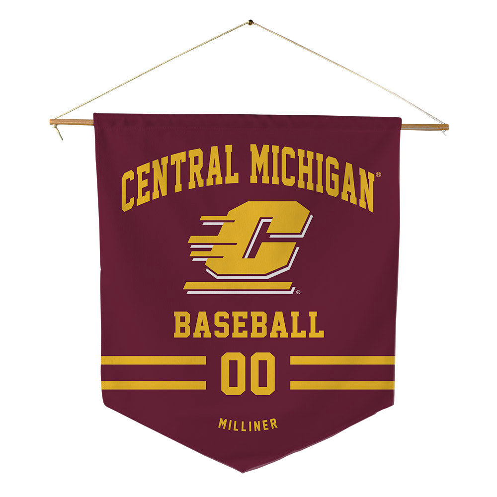 Central Michigan - NCAA Baseball : EJ Milliner - Pennant - 18" x 21"-0