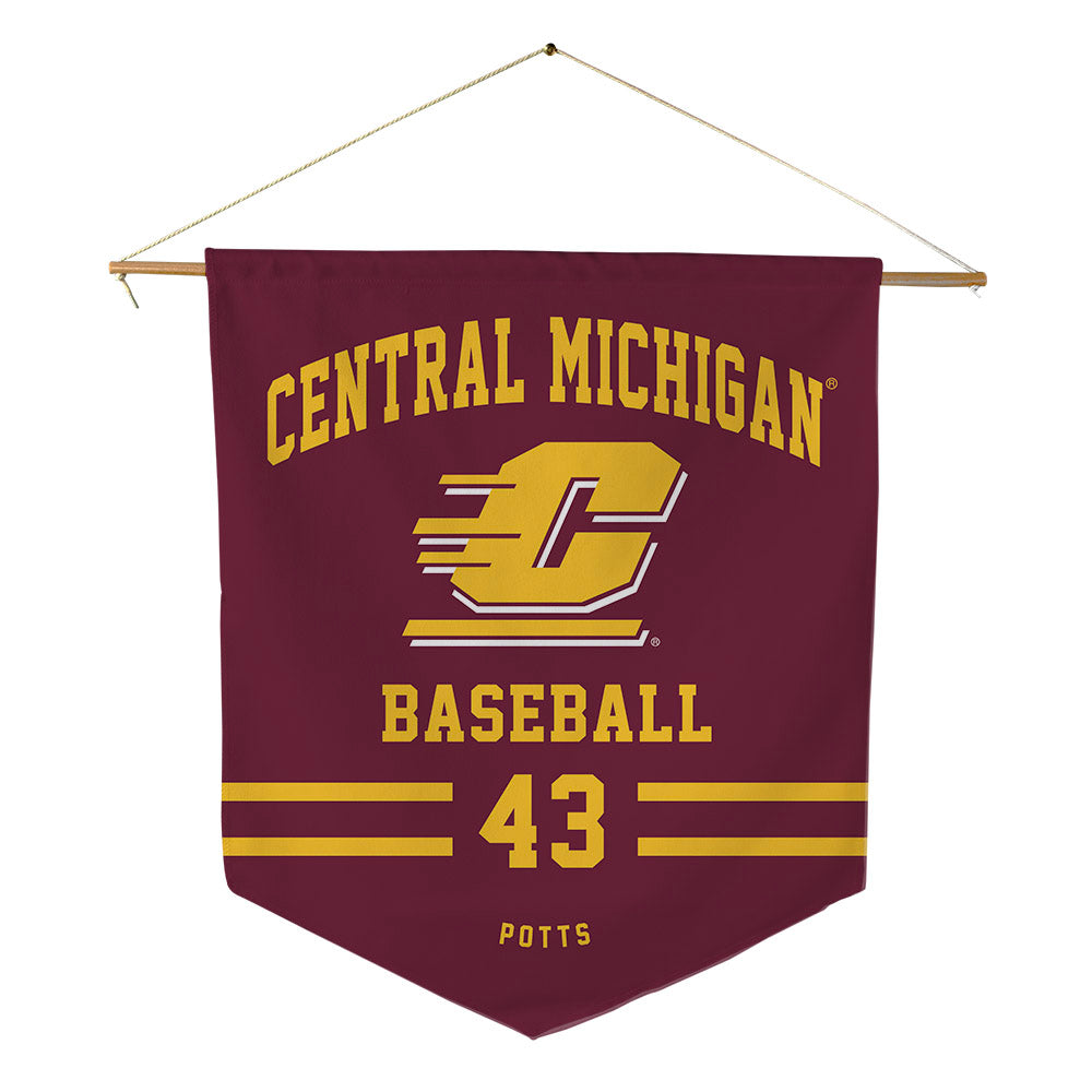 Central Michigan - NCAA Baseball : Tyson Potts - Pennant - 18" x 21"-0