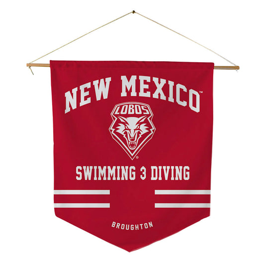 New Mexico - NCAA Women's Swimming & Diving : Ellie Broughton - Pennant - 18" x 21"-0