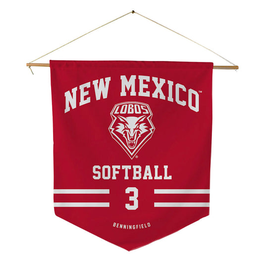 New Mexico - NCAA Softball : Caitlin Benningfield - Pennant - 18" x 21"-0