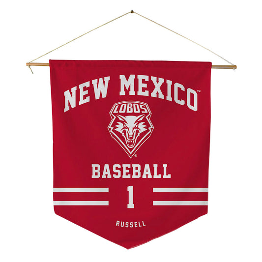 New Mexico - NCAA Baseball : Tristan Russell - Pennant - 18" x 21"-0
